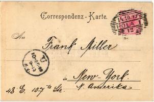 1899 (Vorläufer) SMS PELIKAN az Osztrák-Magyar Haditengerészet parancsnoki yachtja és torpedó-raktár...