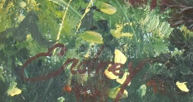 Endrey-Nagy Attila (1967-): Erdei patak. Olaj, farost, jelezve balra lent. Dekoratív fakeretben, 60x...