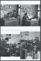 cca 1962 Szabó Pál kecskeméti villanyszerelő portréja, motorja, műhelye és családja, képriport Medgy...