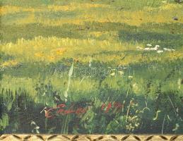 Endrey-Nagy Attila (1967-): Táj lovasszekerekkel. Olaj, vászon, jelzett. Dekoratív fakeretben, 70x15...