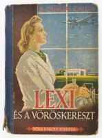 B. Csűrös Emília: Lexi és a Vöröskereszt. Bp., [1943], Pósa Károly, 194+(2) p. A borító Pál György, a szövegközi rajzok Kálmán Ágnes munkái. Kiadói illusztrált félvászon-kötés, sérült gerinccel, sérült, szétváló fűzéssel, a lapok egy része kijár.