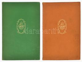 2 db német nyelvű könyv: Stevenson, [Robert Louis]: Das Flaschenteufelchen. Mit Holzschnitten von Hans Alexander Müller. + Zweig, Stefan: Kleine Chronik. Vier Erzählungen. Leipzig, 1925/é.n., Insel-Verlag, 59+(5) p.; 92+(4) p. Kiadói egészbőr-kötésben, helyenként kissé foltos lapokkal.