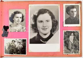 cca 1950-1975 2 db fotóalbum, benne vegyes családi és egyéb fotókkal