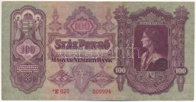 1930. 100P ezer alatti "*E 020 000994" sorszámmal T:F szép papír