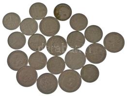 NSZK 1954-1990. 1M Cu-Ni (12db/11xklf évszám vagy verdejel) + 1972-1990. 2M Cu-Ni (8xklf évszám vagy verdejel) + 1988F 5M Cu-Ni T:XF,VF FRG 1954-1990. 1 Mark Cu-Ni (12pcs/11xdiff mintmark or year of mintage) + 1972-1990. 2 Mark Cu-Ni (8xdiff mintmark or year of mintage) + 1988F 5 Mark Cu-Ni T:XF,VF