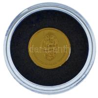 DN "Magyar koronázási jelvények / Országalma" kétoldalas Au emlékérem kapszulában, dísztok...