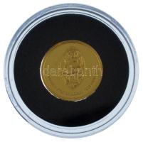 DN "Magyar koronázási jelvények / Koronázási Eskükereszt" kétoldalas Au emlékérem kapszulá...