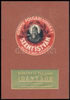 Kőbányai Polgári Serfőző Rt. Szent István dupla malátasör és Kőbányai Polgári Idénysör címkék, paszpartuban, teljes méret: 29,5x20,5 cm