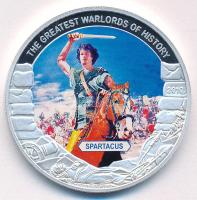 Libéria 2010. 5D ezüstözött Cu emlékérme részben multicolor festéssel "A történelem legnagyobb hadurai - Spartacus" kapszulában, tanúsítvánnyal T:PP Liberia 2010. 5 Dollars silver plated Cu commemorative coin with partial multicolor picture "The Greatest Warlords of History - Spartacus" in capsule with certificate C:PP