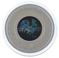 Ausztrália 2017. 1D Ag "II. Erzsébet / Kakas éve" multicolour, dísztokban, tanúsítvánnyal (31,1g/0.999) T:PP A tokba épített kis lámpa nem világít. Austrialia 2017. 1 Dollar Ag "Elizabeth II / Australian Opal Lunar Rooster" multicolour, in case with certificate (31,1g/0.999) T:PP The small light built into the case does not light up.