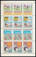 ~1962 Újságokat reklámozó levélzárók teljes ívben (Labdarúgás, Lobogó, Magyar Ifjúság és Dörmögő Dömötör"