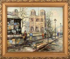 Spiro jelzéssel: Párizsi hangulat. Olaj, vászon, 30x40cm. Dekoratív fakeretben.