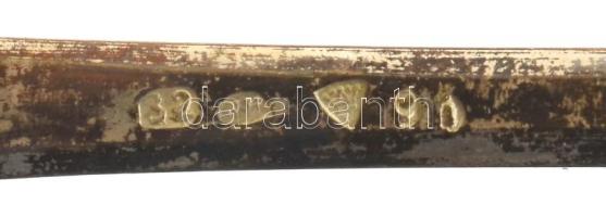 10 darabos ezüstözött villa szett dobozában, jelzett, h: 21,5 cm