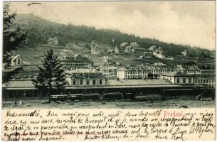 1902 Predeal, vasútállomás, vonat. Em. M. Grünberg kiadása / railway station, train