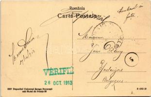 1913 Craiova, Királyi; Bulevardul Mihai Bravul. TCV card + "VÉRIFIÉ 26 OCT. 1913"