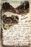 1899 (Vorläufer) Bucharest, Bukarest, Bucuresti, Bucuresci; Soseaua Kiseleff, Biserica Stavreopoleos. Art Nouveau, floral, litho (EB)