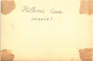 Paltinis (Suceava), vasútállomás / railway station. photo (non PC) (vágott / cut)