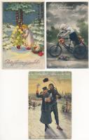 5 db RÉGI üdvözlő képeslap vegyes minőségben / 5 pre-1945 greeting postcards in mixed quality