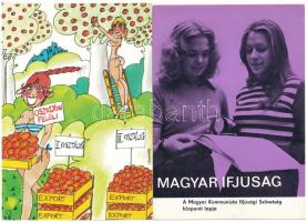 4 db MODERN magyar ifjúsági propaganda képeslap / 4 modern Hungarian Youth propaganda postcards