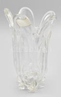 Lux Glass Ausztria kézzel formázott kristályváza, címkével jelzett, kis kopással, m: 23 cm