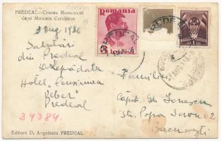 1936 Predeál, Predeal; Crucea Monument depe Muntele Caraiman / emlékmű / monument, cross (fl)