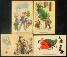 60 db MODERN magyar retro grafikai üdvözlő képeslap vegyes minőségben. Képzőművészeti Alap + 28 db modern karácsonyi üdvözlet / 60 modern Hungarian retro graphic greeting postcards in mixed quality + 28 modern Christmas greetings