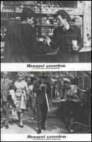 cca 1965 ,,Mennyei szerelem" című csehszlovák rövid játékfilm jelenetei és szereplői, 13 db vintage produkciós filmfotó ezüst zselatinos fotópapíron, a használatból eredő (esetleges) kisebb hibákkal, egy képen elszíneződés, 18x24 cm