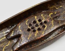 Kornfeld János: Ikebana, mázas kerámia, jelzett, kis kopással, h: 33,5 cm