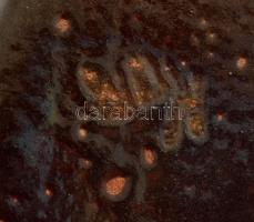 Kornfeld János: Ikebana, mázas kerámia, jelzett, kis kopással, h: 33,5 cm