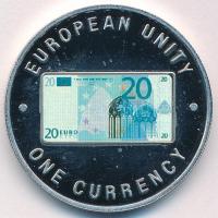 Zambia 1999. 1000K Cu-Ni "Európai egység - 20 Euro" multicolour, tanúsítvánnyal T:PP Zambia 1999. 1000 Kwacha Cu-Ni "European Unity - 20 Euro" multicolour, with certificate C:PP