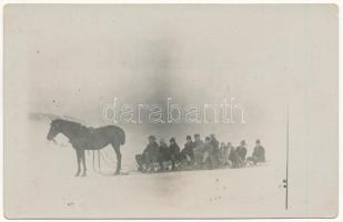 1928 Alsójára, Alsó-Jára, Iara de Jos, Iara; Lovasszán télen / sleigh, horse sled in winter. photo (fl)