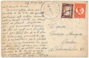 1931 Kolozsvár, Cluj; Ökrös szekér, erdélyi folklór / Ox cart, Transylvanian folklore. photo (b)