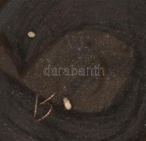 Hódmezővásárhelyi retró váza, mázas kerámia, jelzés nélkül, kis kopással, m: 35 cm