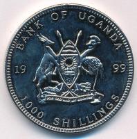 Uganda 1999. 1000Sh Cu-Ni "Az új európai valuta" multicolour tanúsítvánnyal T:PP Uganda 19...
