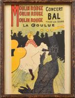 Toulouse-Lautrec után: Moulin Rouge, reprodukciós plakát, XX. sz. második fele, ofszet, papír, jelzett a plakáton, üvegezett fakeretben, 31x24 cm