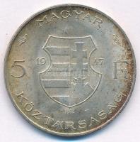 1947. 5Ft Ag "Kossuth" T:AU patina Adamo F8.1