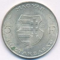 1947. 5Ft Ag "Kossuth" T:AU patina Adamo F8.1