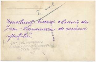 Zám, Sameschdorf, Zam; Iconostasul bis. ort. rom. / Román ortodox templom, ikonosztáz, belső / Roman...