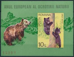 Európai Természetvédelmi Év vágott blokk, European Nature Preservation Year imperforated block