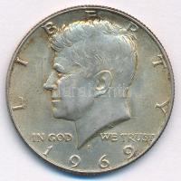 Amerikai Egyesült Államok 1969D 1/2$ Ag "Kennedy" T:AU,XF 
USA 1969D 1/2 Dollar Ag "...