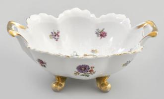 Victoria virágmintás kínáló, jelzéssel, kopással, d: 15,5 cm, m: 7,5 cm