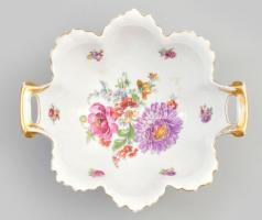 Victoria virágmintás kínáló, jelzéssel, kopással, d: 15,5 cm, m: 7,5 cm