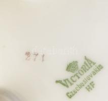 Victoria virágmintás kínáló, jelzéssel, kopással, d: 15,5 cm, m: 7,5 cm