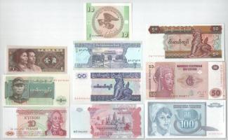 10db-os vegyes külföldi bankjegy tétel, közte Afganisztán, Burma, Dnyeszter-menti Köztársaság, Jugoszlávia, Kambodzsa, Kirgizisztán, Kína, Kongó, Mianmar T:UNC,AU  10pcs of mixed foreign banknote lot, in it Afghanistan, Burma, Transnistria, Yugoslavia, Cambodia, Kyrgyzstan, China, Congo, Myanmar C:UNC,AU