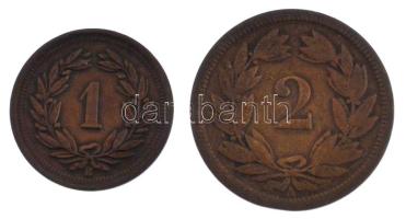 Svájc 1851A 2r bronz + 1900B 1r bronz T:XF,VF
Switzerland 1851A 2 Rappen bronze + 1900B 1 Rappen br...