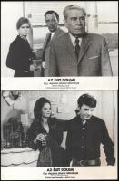 cca 1969 ,,Az élet dolgai" című francia film jelenetei és szereplői, 5 db vintage produkciós filmfotó ezüst zselatinos fotópapíron, a használatból eredő (esetleges) kisebb hibákkal, egy képen elszíneződés, 18x24 cm