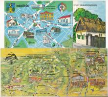 28 db MODERN magyar nagy alakú térképes motívum képeslap, több mint a fele szelvényes / 28 modern Hungarian big sized map motive postcards