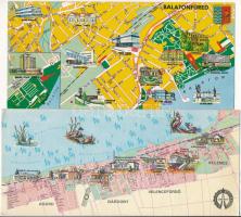 28 db MODERN magyar nagy alakú térképes motívum képeslap, több mint a fele szelvényes / 28 modern Hu...