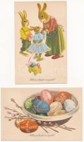HÚSVÉT - 45 db MODERN magyar retro grafikai üdvözlő képeslap vegyes minőségben. Képzőművészeti Alap / EASTER - 45 modern Hungarian retro graphic greeting postcards in mixed quality