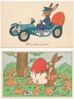 HÚSVÉT - 45 db MODERN magyar retro grafikai üdvözlő képeslap vegyes minőségben. Képzőművészeti Alap ...
